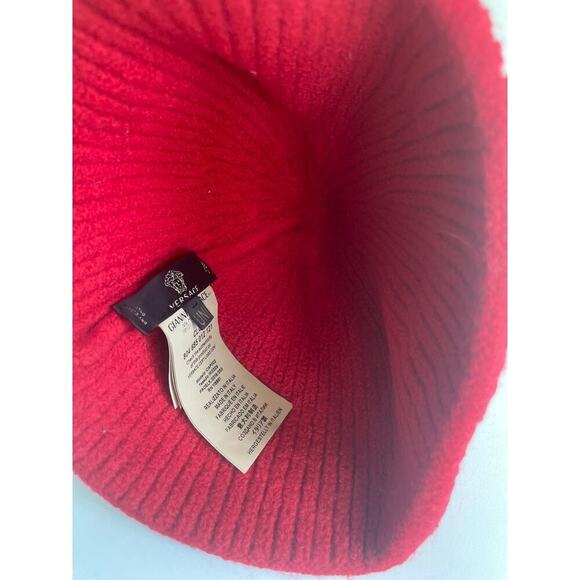 VERSACE KNITTED BEANIE HAT WOOL RED LOGO PATCHED MADE IN ITALY AUTHENTIC‎ ICONIC main image 10